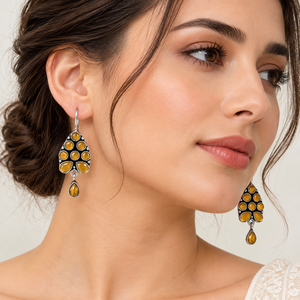 Fournisseur en gros Boucles d'oreilles pendantes pour femme en argent oxydé et strass cristal, forme papillon, style bohème tribal ethnique, pour soirée, vente directe - Product Image 2