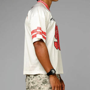 Camisetas de Fútbol Americano Personalizadas por Sublimación, de Malla, para Hombre, Manga Corta, Antibacterianas, 100% Poliéster, Top Deportivo, OEM Privado - Product Image 2