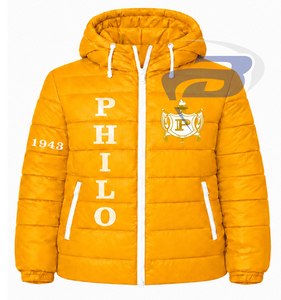Chaqueta Acolchada con Capucha para Hombre, Estilo Vintage, Marca Philo Affiliates Sorority, con Cierre Frontal Completo, Ropa Casual para Exteriores, Chaqueta Acolchada de Moda - Product Image 1