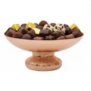 Artículo Decorativo de Mesa, Tazón de Metal para Servir Alimentos, Tallado a Mano, Acabado en Oro, Tazón Único para Chocolate - Product Image 2