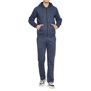 Ensemble de survêtement décontracté pour hommes en gros, deux pièces, avec impression de logo personnalisé, comprenant un sweat à capuche et un pantalon de survêtement empilé - Product Image 1