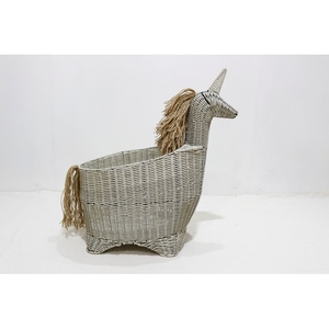 Cesta de Almacenamiento de Plástico Ecológica con Forma de Unicornio, Organizador de Juguetes Multifuncional, Decoración para Cuarto de Niños - Product Image 1