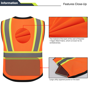 Premium Quality Safety Vest High Visibility Reflective Material For Industrial Safety Compliance <b>Construction</b> Site <b>Working</b> Gear - Product Image 4