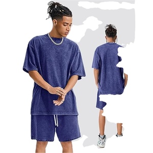 T-shirt surdimensionné à manches courtes pour homme, 100 % coton, 240 g/m², délavé à l'acide, style streetwear vintage, personnalisable en gros - Product Image 4