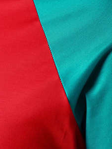 T-shirt Homme Rouge Teal à Manches Courtes en Polyester/Coton Tissé Écologique Respirant Séchage Rapide Coupe Décontractée Col Rond Couleur Unie Design Bloc de Couleurs - Product Image 5