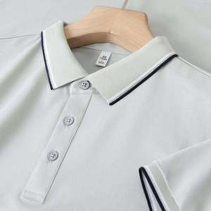 เสื้อเชิ้ตผู้ชายผ้าคอตตอนโมดอลสุดหรู ป้องกันการเป็นขุย สีพื้น แขนสั้น สำหรับธุรกิจและกอล์ฟ แบบสั่งทำ - Product Image 3