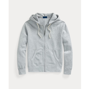 Light Grey Melange <b>Zip</b>-<b>Up</b> Hoodie Men Full Sleeve Hooded Sweatshirt Cotton Knitted Solid Color Autumn Wear - Product Image 2