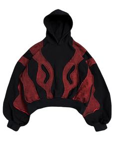 Personnalisé 100% coton noir en détresse pull surdimensionné poids lourd unisexe à capuche hommes Hoodie - Product Image 1