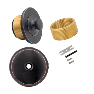 Kit de conversion de siphon de baignoire en laiton massif, plaque de sortie à trou unique avec trop-plein, ajustement universel, quincaillerie de plomberie domestique - Product Image 1