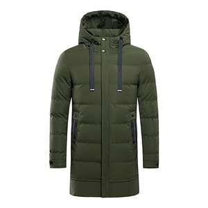 เสื้อโค้ทกันหนาวผู้ชายแบบยาว แจ็คเก็ตพัฟเฟอร์อุ่นๆ มีฮู้ด แจ็คเก็ตบุผ้านวมแบบพาร์กา เสื้อคลุมกันหนาวแบบมีซับในสำหรับอากาศหนาว  แบบลำลองสำหรับฤดูหนาว - Product Image 1