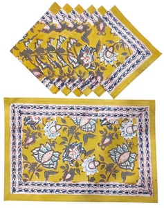 Manteles Individuales Modernos de Algodón con Estampado a Mano, Lavables a Máquina, Juego de 6 para Mesa de Comedor, Decoración Textil para el Hogar - Product Image 2
