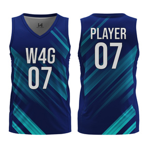 เสื้อบาสเก็ตบอลแบบซับลิเมชั่นสั่งทำพิเศษ แขนกุด คอวี สำหรับผู้ชาย แห้งเร็ว ระบายอากาศดี ขายส่ง ชุดทีมกีฬา - Product Image 1