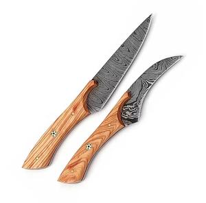 Traditional Style 6-Piece Damascus Steel Chef <b>Knives</b> with Wooden Handle <b>Sharp</b> Serrated Edge for Multi-Purpose Eco-Friendly - Product Image 3