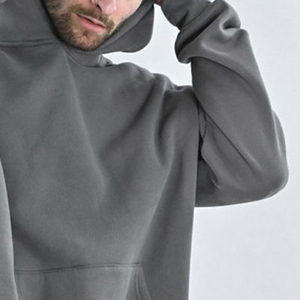 เสื้อฮู้ดดี้ผู้ชายผ้าฝ้าย 100% ราคาถูก ใส่ได้ในฤดูหนาว ระบายอากาศได้ดี ทรงโอเวอร์ไซส์ มีกระเป๋า รับผลิตแบบ OEM เสื้อฮู้ดดี้โอเวอร์ไซส์ - Product Image 6