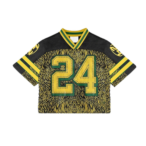เสื้อฟุตบอลคอวีแขนสั้นผ้าตาข่ายพิมพ์ลายเสือดาวสำหรับผู้ชาย ไซส์ 24 ระบายเหงื่อได้ดี ใส่ได้ทุกฤดู ทรงปกติ - Product Image 4