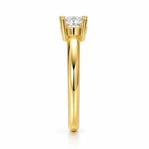 Bague solitaire classique à quatre griffes, minimaliste, or jaune 14 carats, diamant de laboratoire certifié IGI, cadeau de fiançailles, bijoux personnalisés OEM - Product Image 2