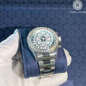 Reloj de Diamantes de Lujo Charm Jewells para Hombre, Caja de Acero Inoxidable de 40 mm, Movimiento Mecánico Analógico, Resistencia al Agua de 10 Bares, Botón de Presión - Product Image 5