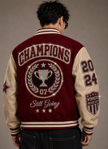 Custom Chenille Embroidery Logo <b>Rhinestone</b> Streetwear Letterman Winter Varsity Coats Baseball Bomber Varsities <b>Jacket</b> for Men - Product Image 3