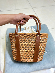 Handmade Natural Rattan <b>Bag</b> Woven <b>Straw</b> <b>Crossbody</b> <b>Bag</b> Summer Beach Shoulder Handbag Wholesale Supplier Vietnam Factory - Product Image 6