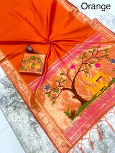 Magnifique Saree Indien en Soie de Designer, Style Khadi Row Paithani, avec Pallu Riche en Zari, Traditionnel, Exclusif et Élégant, pour Femme, Idéal pour les Fêtes et Toutes Saisons, Livraison Rapide - Product Image 6