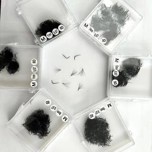 Proveedor de Extensiones de Pestañas Sintéticas 3D-8D CC/DD/L/M Curl de Alta Calidad Hechas a Mano, Color Negro Mate, con Logotipo Personalizado al por Mayor - Product Image 6