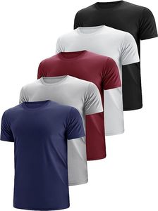 T-shirt de sport pour homme, couleur unie, Dry Fit, séchage rapide, évacuation de l'humidité, 180 grammes, tricoté, manches courtes, pour l'entraînement - Product Image 2
