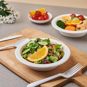 Bols à soupe en papier robustes, micro-ondables, en bagasse, assiettes et bols pour aliments chauds, bols jetables en canne à sucre naturelle pour desserts et collations - Product Image 6