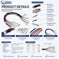 Arnés de cableado para compresor de aire acondicionado, conjunto de cables HVAC personalizado para aire acondicionado automotriz