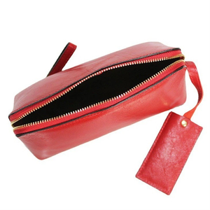 Wholesale Durable Genuine Leather Custom Logo Travel <b>Makeup</b> Bag Pouch Organizer Cosmetic Bags - Product Image 4