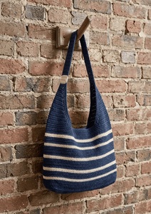 Sac fourre-tout en crochet vert rayé style bohème avec fermeture éclair, écologique, pour la plage, toutes saisons, pour femmes - Product Image 3