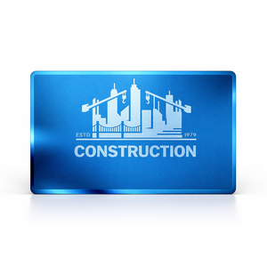 Cartes de visite bleues personnalisées en zinc argenté, format carte de crédit, sérigraphiées, avec logo pour adhérents VIP - Product Image 1