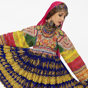 Vêtements ethniques traditionnels indiens et pakistanais, Lehenga Choli, robe de mariage en coton brodée, Dupatta, coupe ample, robe afghane Kuchi - Product Image 6