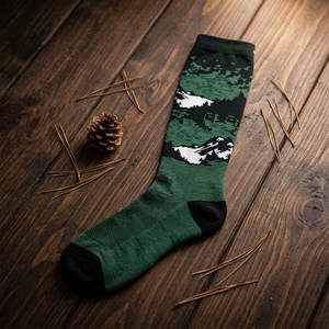 Men's Customized Merino Wool Spandex/Polyester Anti-Bacterial Digital Print <b>Socks</b> Cozy Warm Breathable Crew <b>Moisture</b> Wicking - Product Image 5