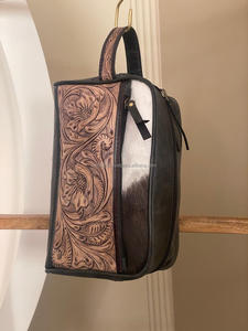 Nueva caja de almacenamiento de cosméticos de maquillaje elegante de cuero de vaca occidental, bolsa de joyería de Venta caliente, caja organizadora de baño de tocador - Product Image 5