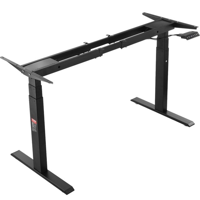 Dual Motor Adjustable Ergonomic Workstation Base 26\"-50.8\" Height 43.3\"-70.1\" Length Electric Stand Computer Desk Legs for