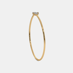 Brazalete Abierto de Oro de Tres Hojas con Diamantes Redondos Cultivados en Laboratorio - Product Image 3