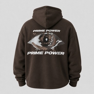 เสื้อฮู้ดดี้สตรีทแวร์ทรงโอเวอร์ไซส์สำหรับผู้ชาย ผ้าคอตตอนหนานุ่ม รับผลิตแบบ OEM ODM ขายส่งจากโรงงาน - Product Image 2