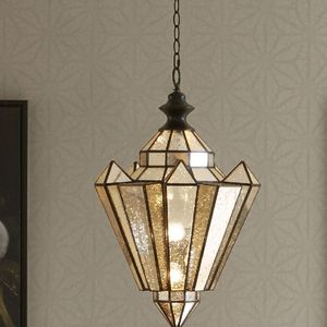 Geometric Glass Pendant Light Indoor <b>Ceiling</b> Mount Traditional Style Living Room Home <b>Decor</b> Durable - Product Image 2