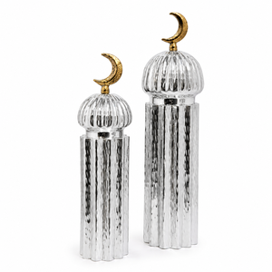 Handcrafted Aluminum Mosque Minaret Tower Sculpture Modern Middle East Tabletop Decor Muslim <b>Gifts</b> Luxury Silver Islamic Craft - Product Image 1
