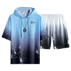 Conjunto de Sudadera con Capucha y Pantalones Cortos de Alta Calidad, Cómodo y Moderno, Tacto Suave, Corte Regular, Estilo Casual y Elegante, Aspecto Atractivo - Product Image 1