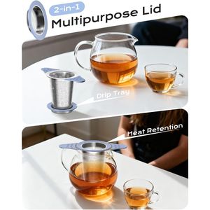 Infusore per Tè in Acciaio Inox con Manici in Silicone Resistenti al Calore, Filtro a Maglia Extra Fine per Tè Sfuso - Product Image 2