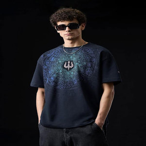 Camiseta de Manga Corta con Cuello Redondo, Cómoda y Transpirable, de Algodón de Alta Calidad, Bordada, para Hombre y Mujer, al por Mayor - Product Image 2