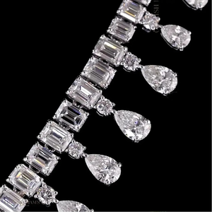 Collier élégant en or blanc avec pendentif goutte en diamant de laboratoire taille poire, style tendance, couleur D-E, clarté VVS-VS, pour femme, idéal pour mariage - Product Image 4