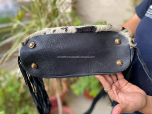 Bolso de mano de cuero con flecos de piel de vaca auténtica tallado bohemio color turquesa nuevo diseño bolsos para mujer - Product Image 6