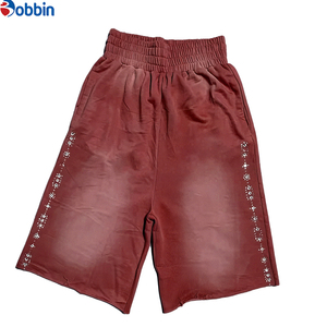 Nuevos Pantalones Cortos de Verano para Hombre, con Pedrería, Lavado Desgastado, Transpirables, de Secado Rápido, Cintura Elástica, de Lona, Holgados - Product Image 2