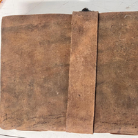 Carnet en cuir véritable avec papier à bords festonnés blancs et cadenas, fait main, à prix de gros