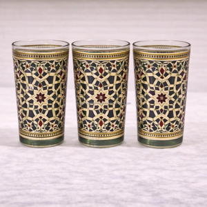 Ensemble de 6 tasses à thé marocaines vibrantes, motif floral, style souk / tasses à thé arabes - Product Image 1
