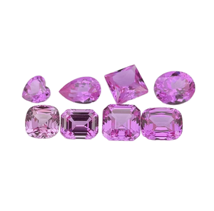 Zafiro rosa cultivado en laboratorio, octogonal, ovalado, en forma de pera, con corte cojín, redondo, cuadrado, corindón sintético creado de 8 mm - Product Image 1