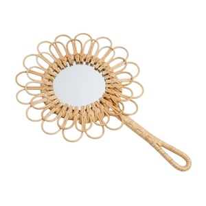 Espejo de Mano de Mimbre con Flores Hecho a Mano, Muebles Infantiles, Decoración para Habitación Infantil, Regalo de Mimbre Hecho a Mano, Precio al por Mayor - Product Image 1