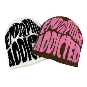 Gorro de Invierno Unisex de Moda, Tejido Jacquard con Logotipo, Adornado con Pedrería, Estilo Urbano Personalizado, con Diseño de Lazos de Puntos, para Uso en la Playa o en el Trabajo - Product Image 4